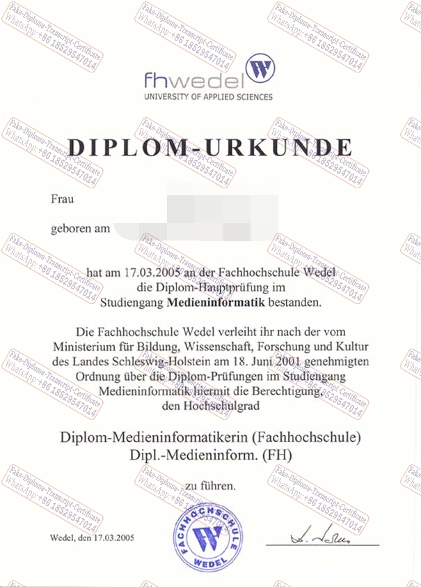 The steps to buy fake Fachhochschule Wedel Certificate