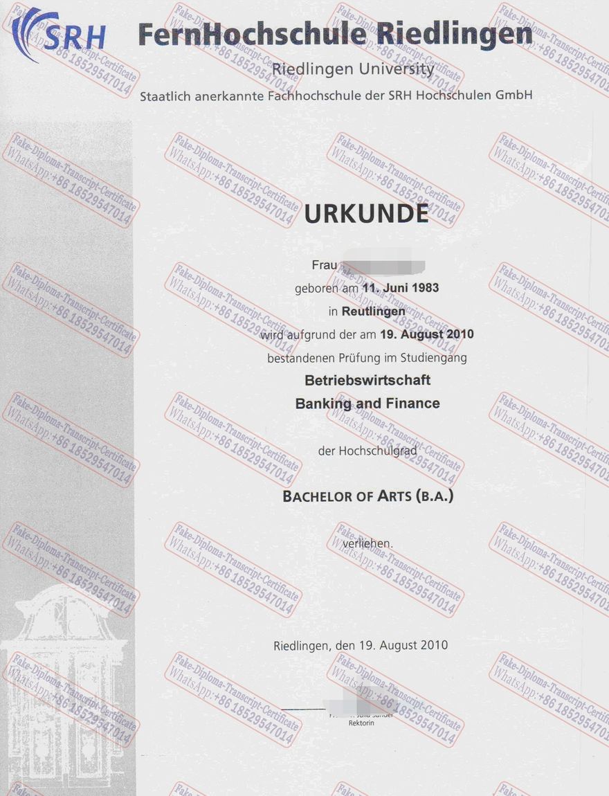 The steps to buy fake SRH Fernhochschule Riedlingen Diploma