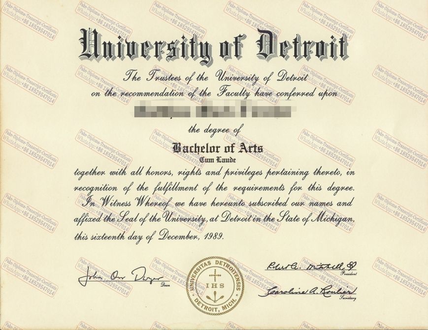 The steps to buy fake University of Detroit Mercy Certificate