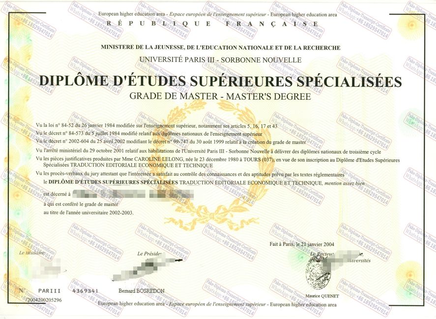 The steps to buy fake Université Paris III DESS Diploma